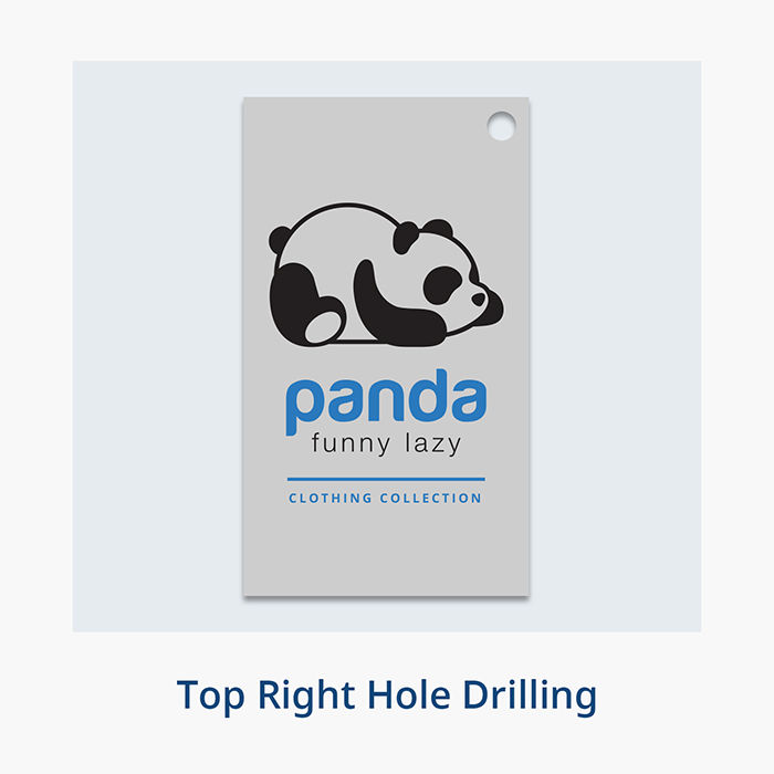 Top Left/Right Hole Drilling Position Clothes Hang Tags