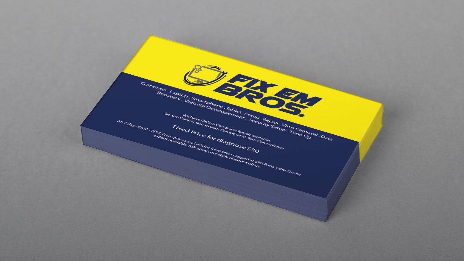 Avoid font that is too small Small font size on business cards