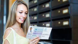 postcard received by the recipient