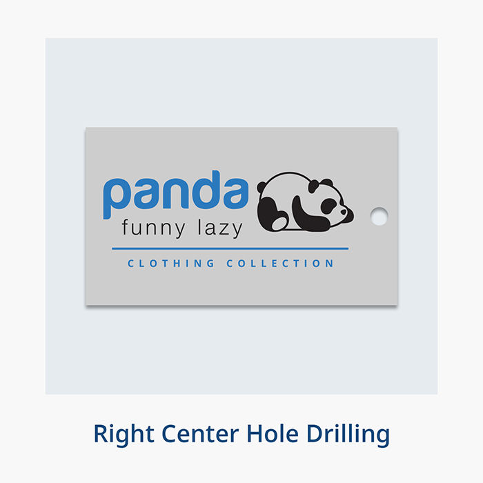 Right Center Hole Drilling Position Clothes Hang Tags