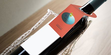 Metallic Bottle Neck Hang Tags In Action