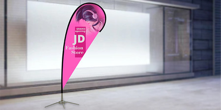 Teardrop Flag In Action