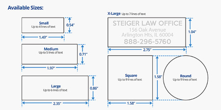 Rubber Stamps Sizes