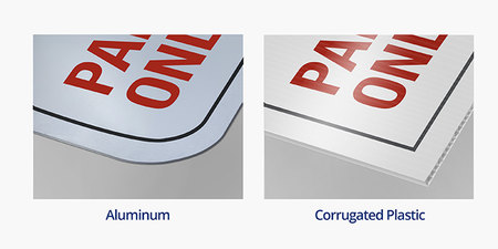 Parking Signs Application Material Comparison