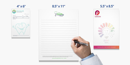 Notepads sizes