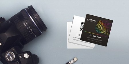 Square Business Cards In Action