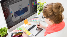 artist designing a marketing material