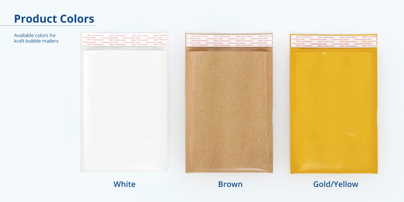 Kraft Bubble Mailers Product Colors
