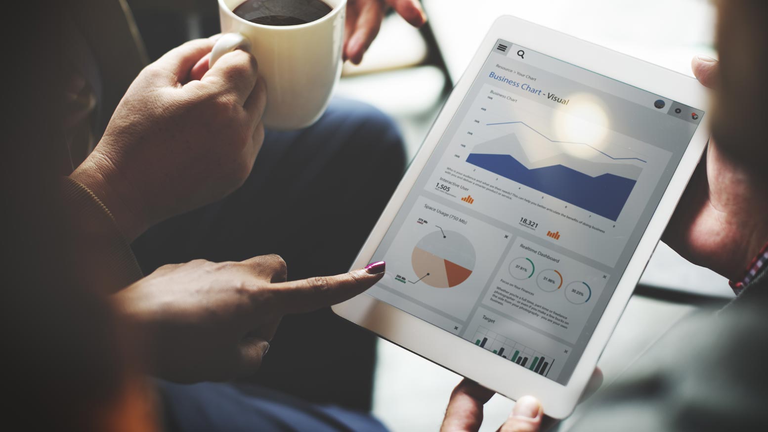 Marketers checking analytics