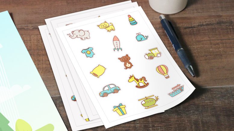 sticker sheet with baby designs