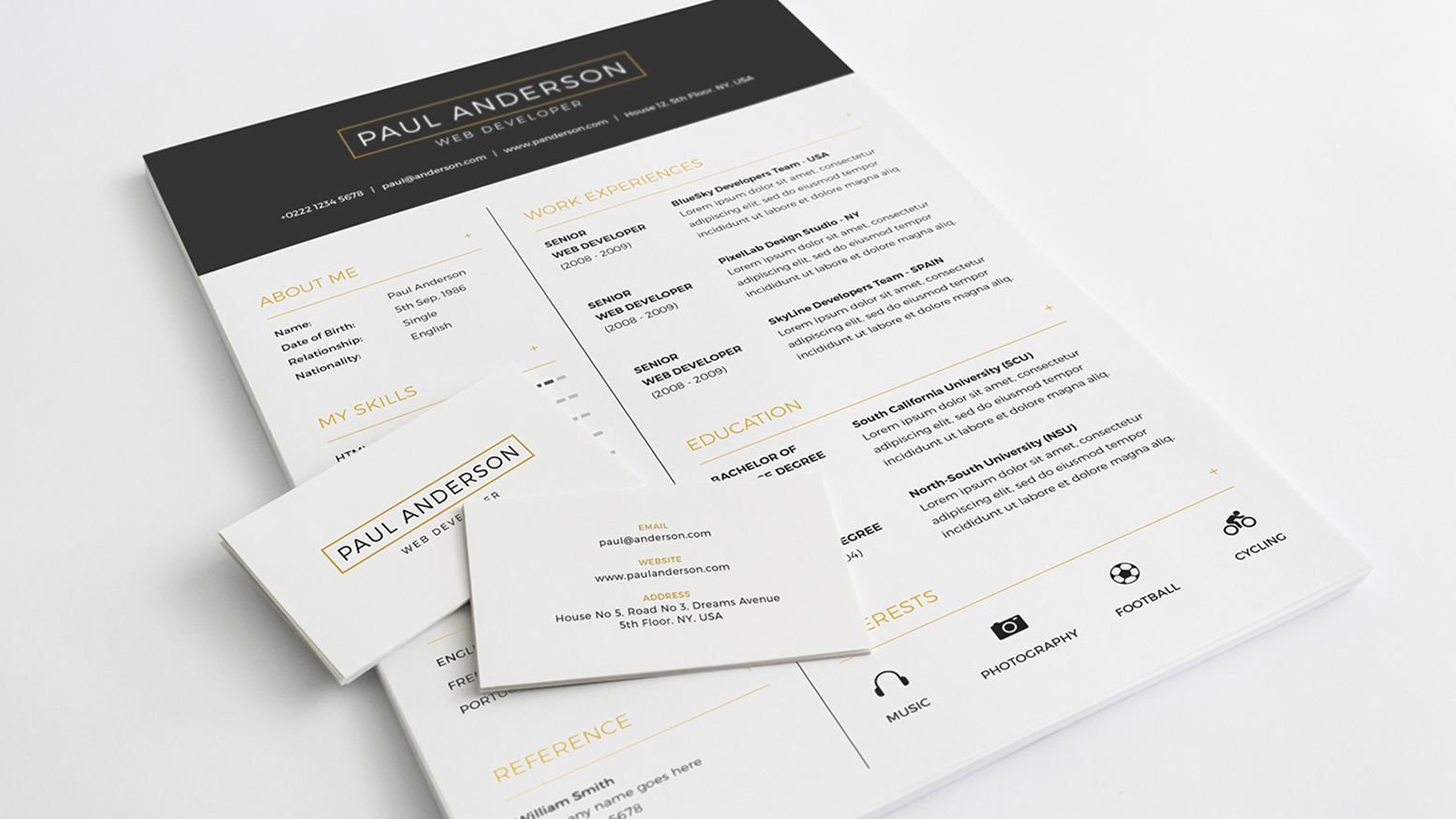 Business card and resume design