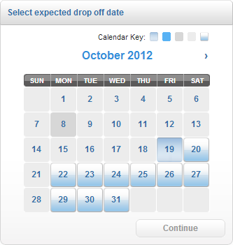 Select Expected Drop Off Date Select Expected Drop Off Date